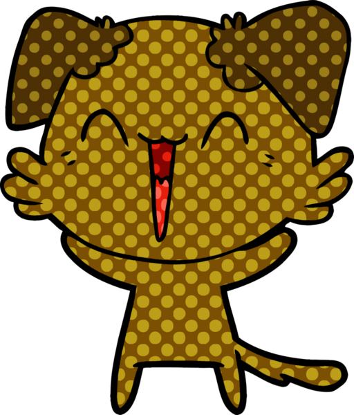 Bir insan tarafından çizilmiş küçük mutlu köpek çizgi filmi.