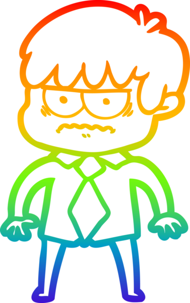 Gökkuşağı gradyan çizgi çizimi Bir insan tarafından çizilmiş bir çizgi film çocuğu