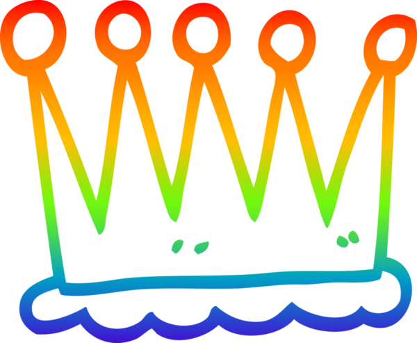 Bir insan tarafından çizilmiş basit bir karikatür taçının çizimi