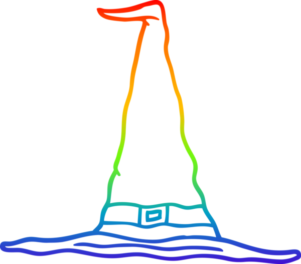 Gökkuşağı gradyan çizgi çizimi bir insan tarafından çizilmiş bir cadı şapkası