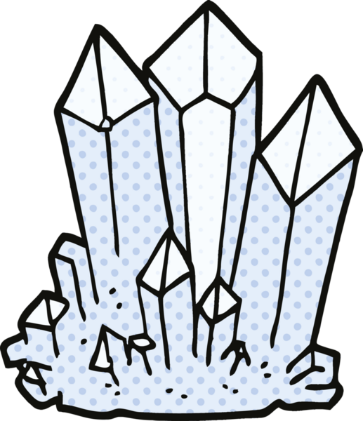 bir insan tarafından çizilmiş doğal kristaller.