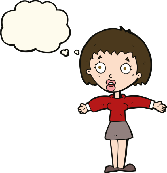 Bir insan tarafından çizilmiş düşünce balonlu bir karikatür.