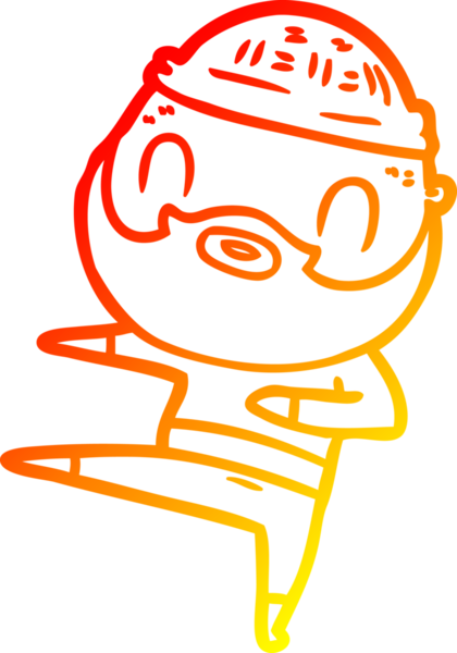 Bir insan tarafından çizilmiş sakallı bir adamın sıcak çizgi çizimi.