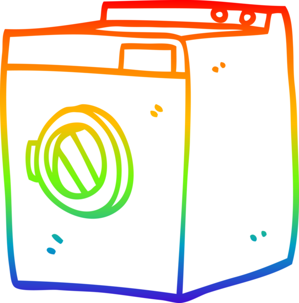 gökkuşağı gradyan çizgi çizimi bir insan tarafından çizilmiş bir karikatür çamaşır kurutma makinesi