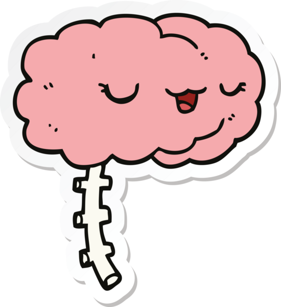 Bir insan tarafından çizilmiş mutlu bir çizgi film beyninin çıkartması.