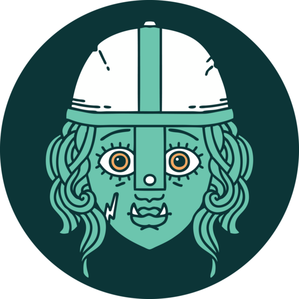 Bir insan tarafından çizilmiş Ork savaşçısı karakteri simgesi