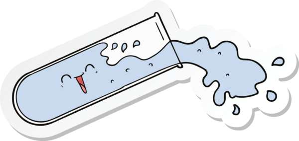 Bir insan tarafından çizilmiş karikatür test tüpünün çıkartması.
