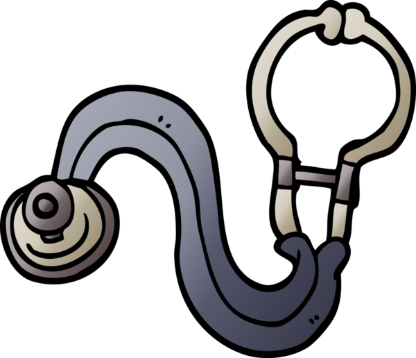 vektör gradyan çizim karikatür doktorları steteskop bir insan tarafından çizildi