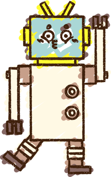 Bir insan tarafından çizilen Çılgın Robot Tebeşiri