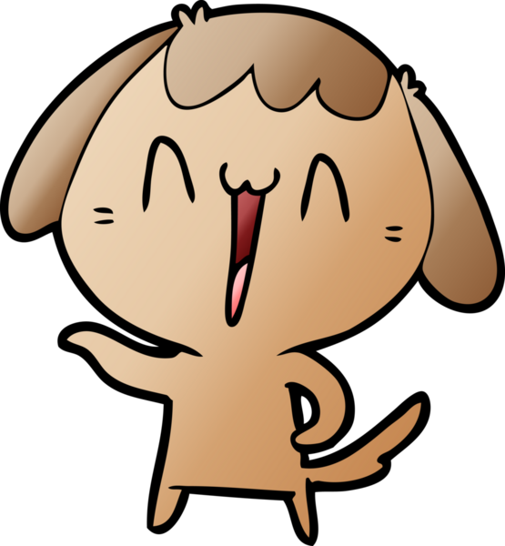 Bir insan tarafından çizilmiş şirin bir çizgi film köpeği.