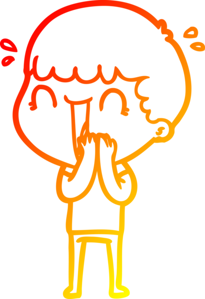 Bir insan tarafından çizilmiş gülen bir çizgi film karakterinin sıcak çizgi çizimi.