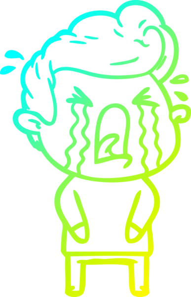 Bir insan tarafından çizilmiş ağlayan bir karikatür çizimi.