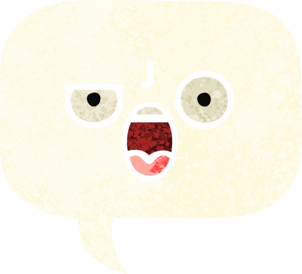 Bir insan tarafından çizilmiş bir konuşma baloncuğunun retro çizim tarzı karikatürü