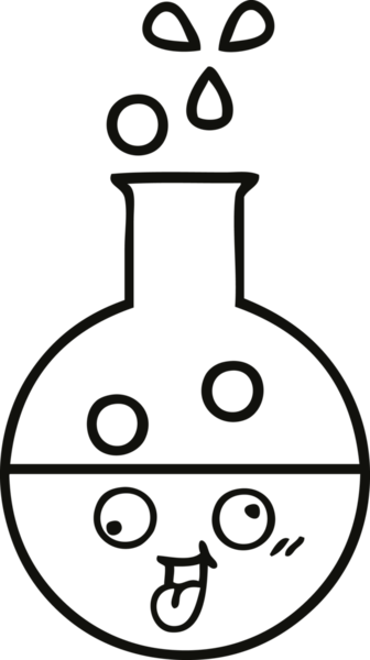 Bir insan tarafından çizilmiş bir test tüpünün çizgi çizimi