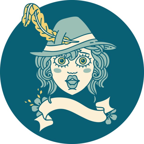 Retro Dövme Tarzı İnsan Ozan Karakteri Yüzü Bir İnsan Tarafından Çizildi