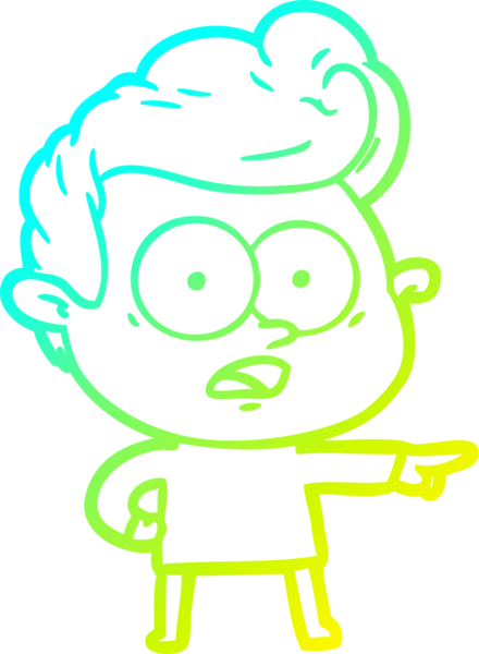 Bir insan tarafından çizilmiş soğuk çizgi çizgi film karakteri.