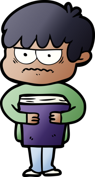 Bir insan tarafından çizilmiş sinirli çizgi film çocuğu.