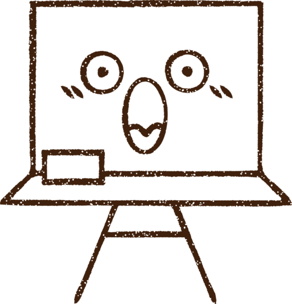 Bir insan tarafından çizilmiş karatahta kömürü