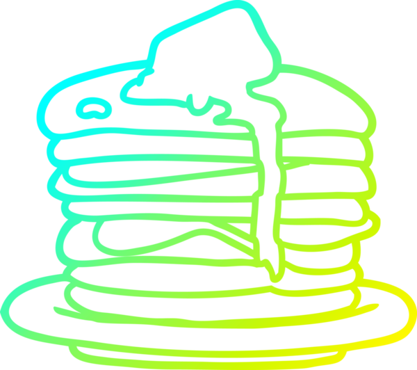 Bir insan tarafından çizilen krep yığınının soğuk gradyan çizgisi.