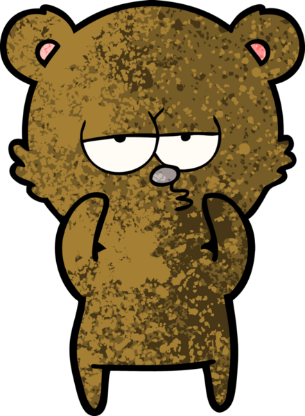 Bir insan tarafından çizilmiş sıkılmış ayı çizgi filmi