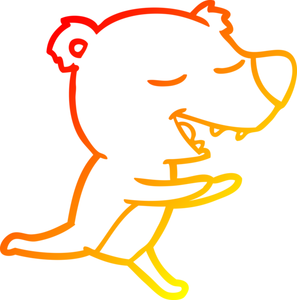 Bir insan tarafından çizilen çizgi film ayısının sıcak çizgi çizimi