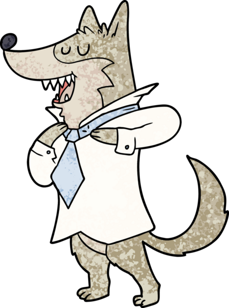 Çizgi film karakteri kurt bir insan tarafından çiziliyor.