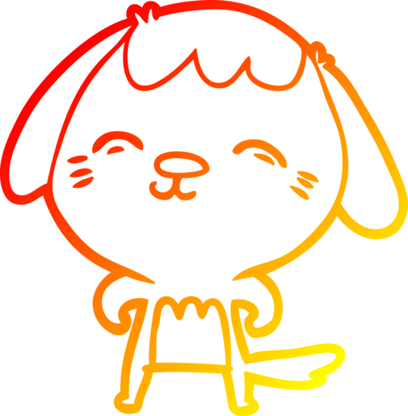 Bir insan tarafından çizilmiş mutlu çizgi film köpeğinin sıcak çizgi çizimi