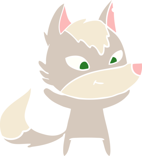 Bir insan tarafından çizilmiş düz renkli çizgi film kurdu.