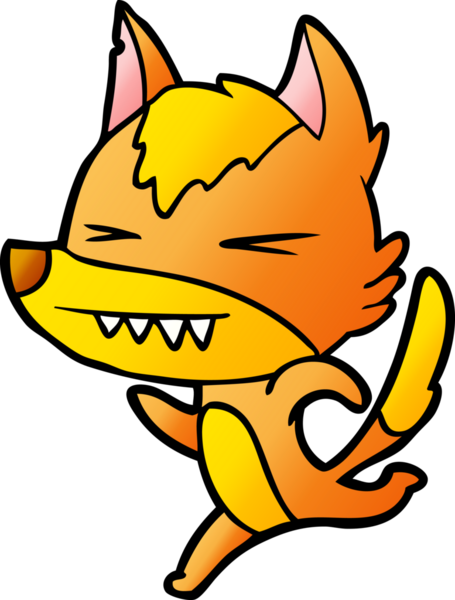 Bir insan tarafından çizilmiş tilki çizgi film karakteri