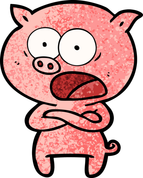 Bir insan tarafından çizilmiş domuz bağırması.