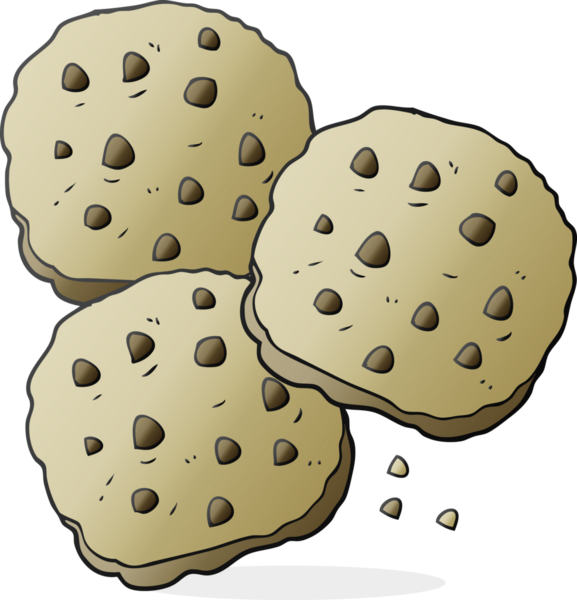 Bir insan tarafından çizilmiş serbest çizim çizgi film kurabiyeleri.