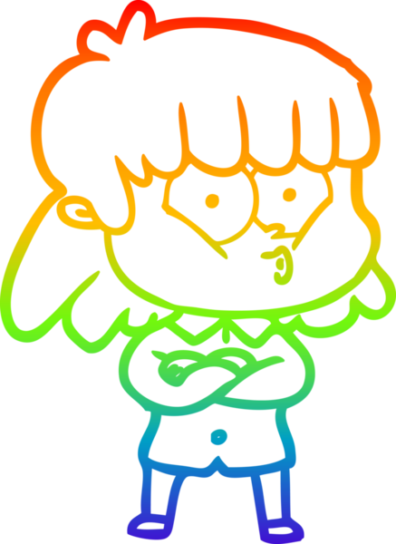 gökkuşağı gradyan çizimi bir insan tarafından çizilmiş bir çizgi film ıslık kızı