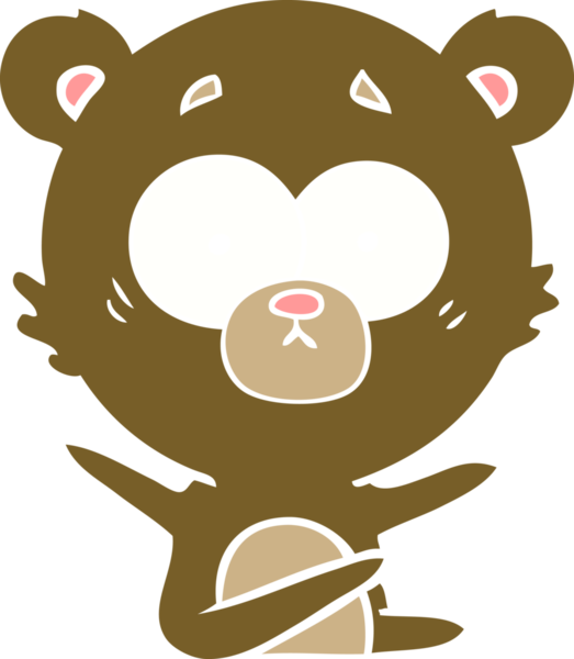 şaşırmış ayı düz renkli çizgi film bir insan tarafından çizilmiş.