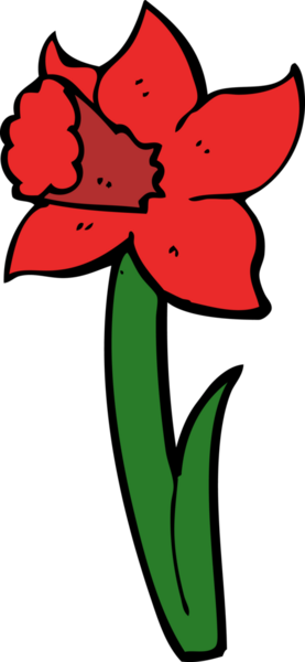 Bir insan tarafından çizilmiş karikatür çiçeği