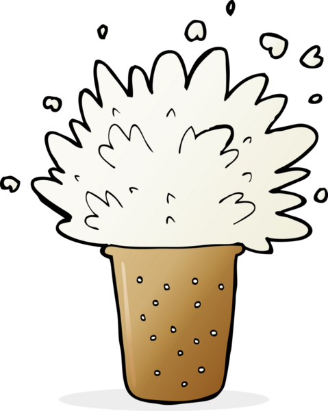 Bir insan tarafından çizilmiş köpüklü bira çizgi filmi.