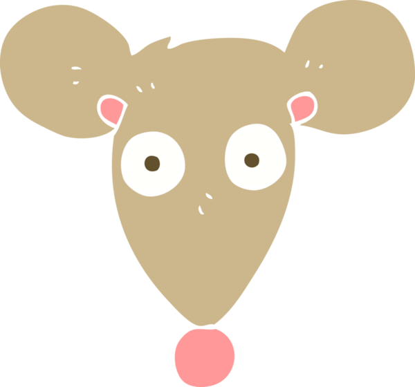 Bir insan tarafından çizilmiş bir farenin düz renk çizimi