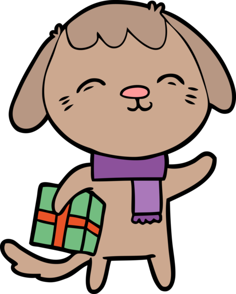 Bir insan tarafından çizilmiş mutlu çizgi film köpeği.