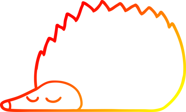 Bir insan tarafından çizilmiş bir kirpinin sıcak çizgi çizimi