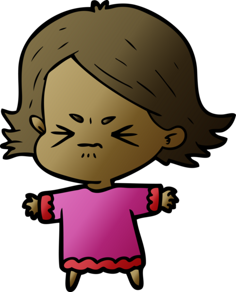 Bir insan tarafından çizilmiş kızgın bir kadın.