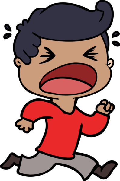 Bir insan tarafından çizilmiş bağıran adam çizgi filmi.