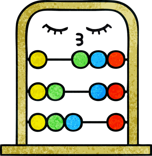 Bir insan tarafından çizilmiş abaküsün retro grunge desen karikatürü.