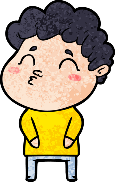 Çizgi film adamı somurtuyor Bir insan tarafından çizilmiş