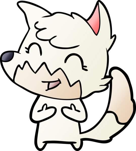 Bir insan tarafından çizilmiş mutlu çizgi film tilkisi.