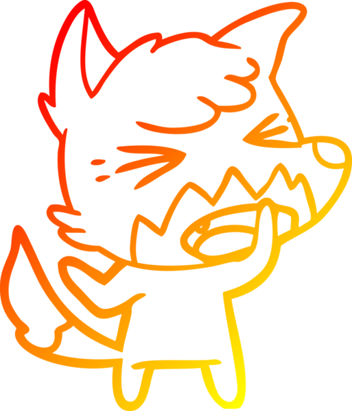 Bir insan tarafından çizilmiş kızgın bir tilkinin sıcak çizgi çizimi