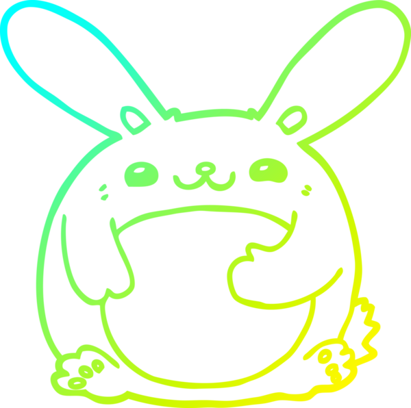 Bir insan tarafından çizilmiş bir çizgi film tavşanı çizimi