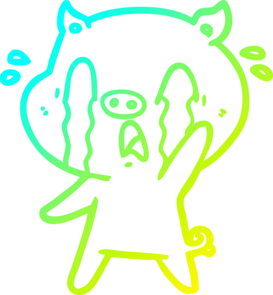 Bir insan tarafından çizilmiş ağlayan domuz çizgi filmi.