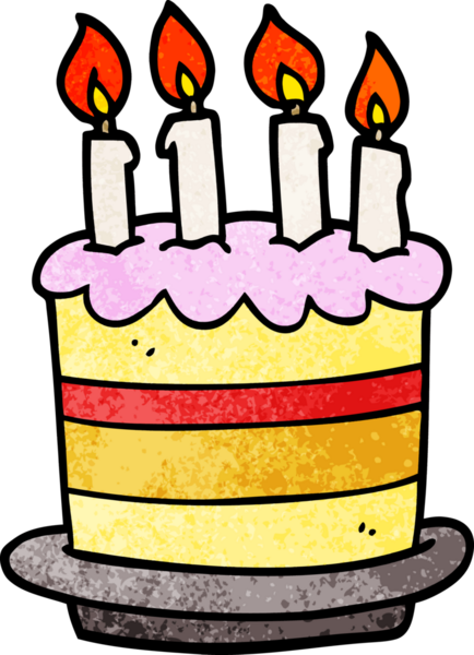 Bir insan tarafından çizilmiş karalama doğum günü pastası.