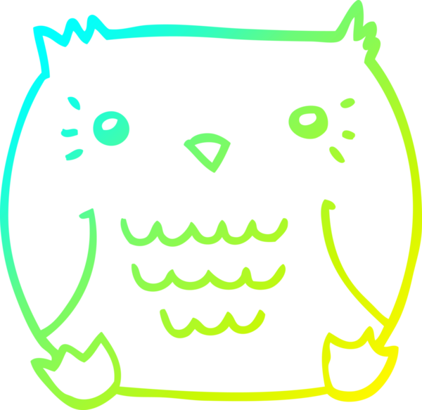 Bir insan tarafından çizilmiş bir baykuşun soğuk çizgi çizimi