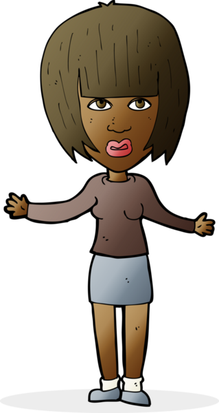 Bir insan tarafından çizilmiş omuz silken çizgi filmdeki kadın.