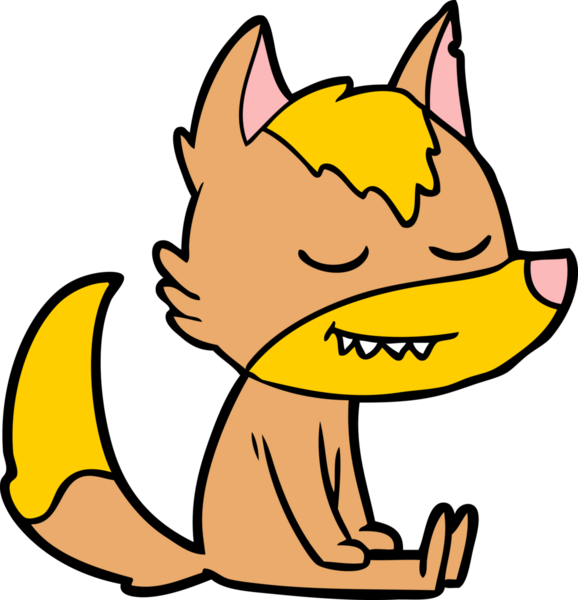 Bir insan tarafından çizilmiş tilki çizgi film karakteri